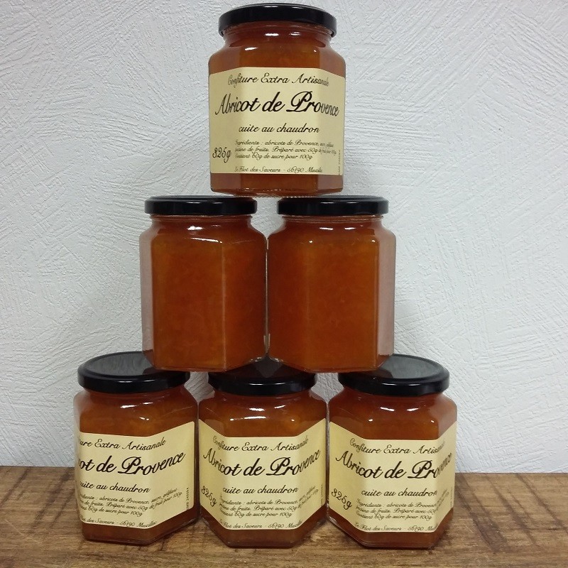 Confiture artisanale d'abricot de provencecuite au chaudron325g